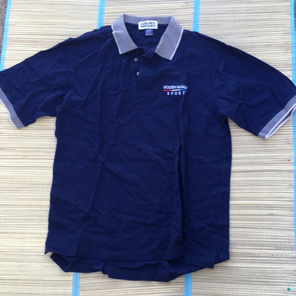 Golden Nugget Sport Polo Shirt Navy Blue Size M - Picture 1 of 9